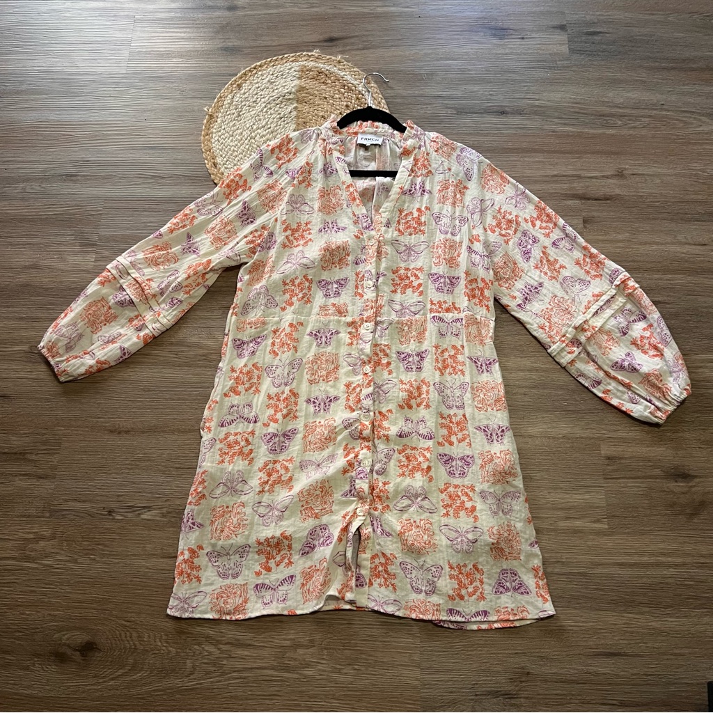 Frnch Paris Mandy Le Zoo Dress With A Butterfly Print